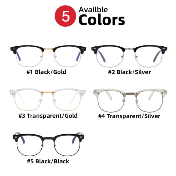 Classic Semi-Rimless Blue Light Blocking & Gaming Glasses - Image 5