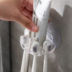 Toothbrush Hanger with Toothpaste Dispenser