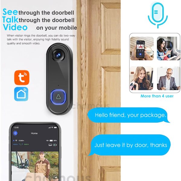 Wireless Outdoor Security Doorbell Camera with Chime - Image 6